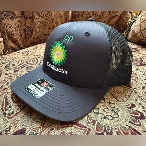 BP British Petroleum Contractor Trucker Hat Black Mesh Adjustable Richardson